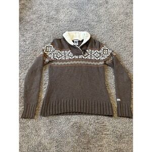 THE NORTH FACE Women's Small S Wool/cotton blend sweater AN9Z Toggle Long sleeve